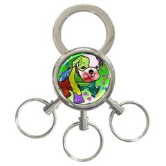 Pug 3-ring Key Chain