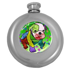 Pug Hip Flask (round)