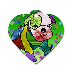 Pug Dog Tag Heart (one Sided) 