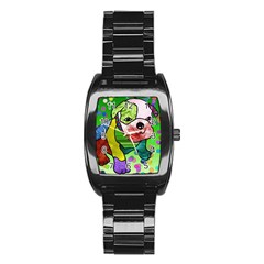 Pug Stainless Steel Barrel Watch by Siebenhuehner