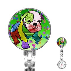 Pug Stainless Steel Nurses Watch by Siebenhuehner