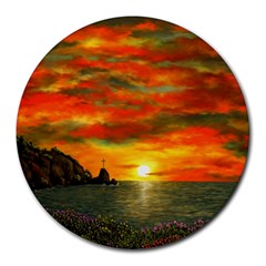 Alyssa s Sunset By Ave Hurley Artrevu - Round Mousepad by ArtRave2