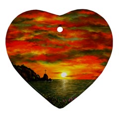 Alyssa s Sunset By Ave Hurley Artrevu - Ornament (heart) by ArtRave2