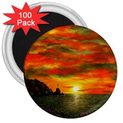 Alyssa s Sunset By Ave Hurley Artrevu - 3  Magnet (100 Pack)