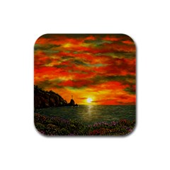 Alyssa s Sunset By Ave Hurley Artrevu - Rubber Square Coaster (4 Pack) by ArtRave2