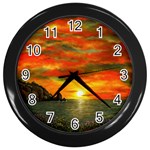 Alyssa s Sunset by Ave Hurley ArtRevu - Wall Clock (Black) Front