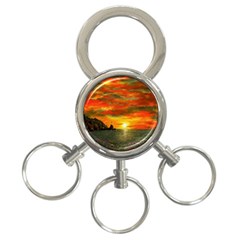 Alyssa s Sunset By Ave Hurley Artrevu - 3-ring Key Chain