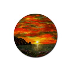 Alyssa s Sunset By Ave Hurley Artrevu - Rubber Coaster (round) by ArtRave2