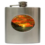 Alyssa s Sunset by Ave Hurley ArtRevu - Hip Flask (6 oz) Front