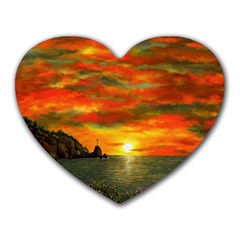 Alyssa s Sunset By Ave Hurley Artrevu - Heart Mousepad