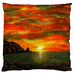 Alyssa s Sunset By Ave Hurley Artrevu - Large Cushion Case (one Side) by ArtRave2