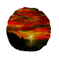 Alyssa s Sunset By Ave Hurley Artrevu - Standard 15  Premium Round Cushion  by ArtRave2