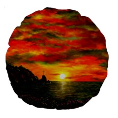 Alyssa s Sunset By Ave Hurley Artrevu - Large 18  Premium Round Cushion 