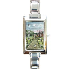  amish Apple Blossoms  By Ave Hurley Of Artrevu   Rectangle Italian Charm Watch by ArtRave2