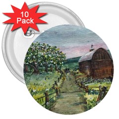  amish Apple Blossoms  By Ave Hurley Of Artrevu   3  Button (10 Pack)