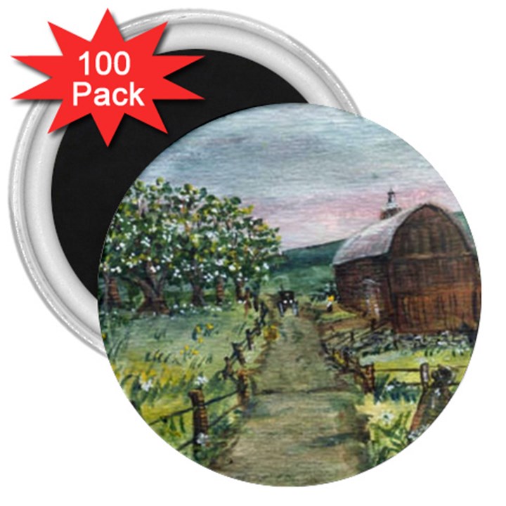  Amish Apple Blossoms  by Ave Hurley of ArtRevu ~ 3  Magnet (100 pack)