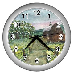  amish Apple Blossoms  By Ave Hurley Of Artrevu   Wall Clock (silver) by ArtRave2