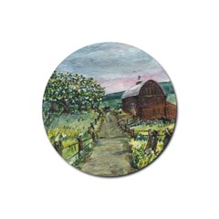  amish Apple Blossoms  By Ave Hurley Of Artrevu   Rubber Coaster (round) by ArtRave2