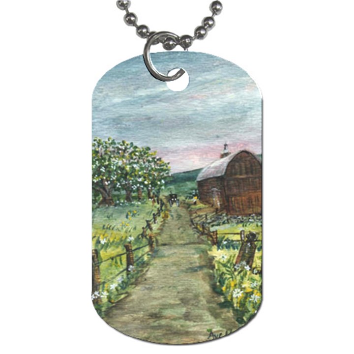  Amish Apple Blossoms  by Ave Hurley of ArtRevu ~ Dog Tag (One Side)