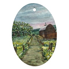  amish Apple Blossoms  By Ave Hurley Of Artrevu   Oval Ornament (two Sides) by ArtRave2