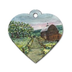  amish Apple Blossoms  By Ave Hurley Of Artrevu   Dog Tag Heart (two Sides) by ArtRave2