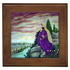 Jesus Overlooking Jerusalem - Ave Hurley - Artrave - Framed Ceramic Tile by ArtRave2