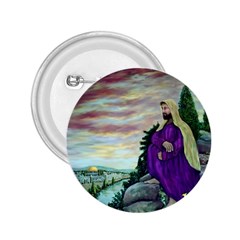 Jesus Overlooking Jerusalem - Ave Hurley - Artrave - 2 25  Button