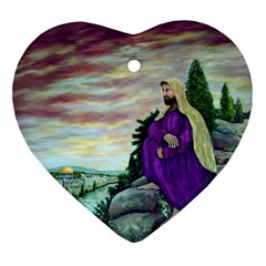 Jesus Overlooking Jerusalem - Ave Hurley - Artrave - Heart Ornament by ArtRave2