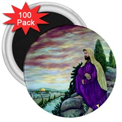 Jesus Overlooking Jerusalem - Ave Hurley - Artrave - 3  Button Magnet (100 Pack) by ArtRave2