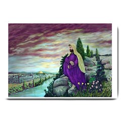 Jesus Overlooking Jerusalem - Ave Hurley - Artrave - Large Door Mat by ArtRave2