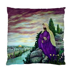 Jesus Overlooking Jerusalem - Ave Hurley - Artrave - Cushion Case (two Sided)  by ArtRave2