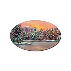  jane s Winter Sunset   By Ave Hurley Of Artrevu   Sticker (oval) by ArtRave2