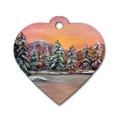  jane s Winter Sunset   By Ave Hurley Of Artrevu   Dog Tag Heart (one Side) by ArtRave2