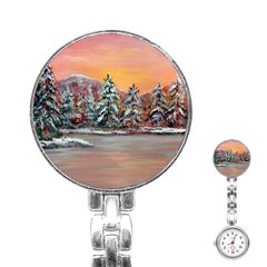  jane s Winter Sunset   By Ave Hurley Of Artrevu   Stainless Steel Nurses Watch by ArtRave2