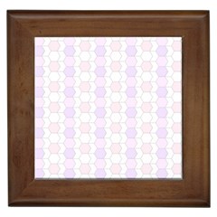 Allover Graphic Soft Pink Framed Ceramic Tile