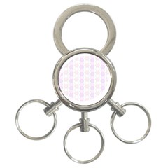 Allover Graphic Soft Pink 3-ring Key Chain