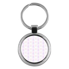 Allover Graphic Soft Pink Key Chain (round)