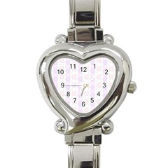 Allover Graphic Soft Pink Heart Italian Charm Watch 