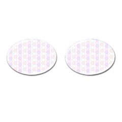 Allover Graphic Soft Pink Cufflinks (oval)