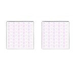 Allover Graphic Soft Pink Cufflinks (Square) Front(Pair)