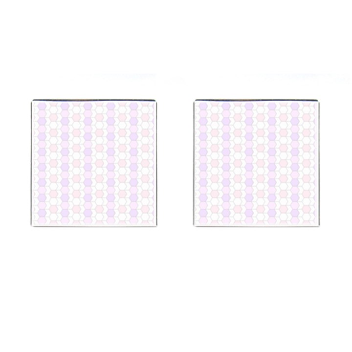 Allover Graphic Soft Pink Cufflinks (Square)