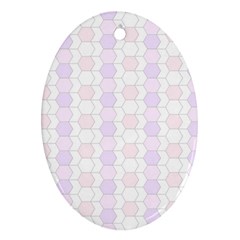 Allover Graphic Soft Pink Oval Ornament (two Sides)