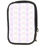 Allover Graphic Soft Pink Compact Camera Leather Case Front