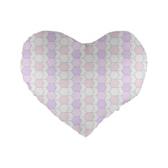 Allover Graphic Soft Pink 16  Premium Heart Shape Cushion 