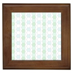 Allover Graphic Soft Aqua Framed Ceramic Tile