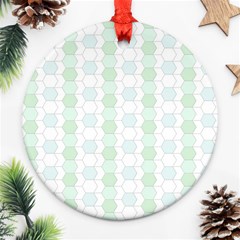 Allover Graphic Soft Aqua Round Ornament