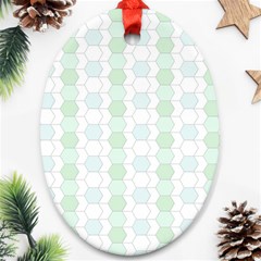 Allover Graphic Soft Aqua Oval Ornament by ImpressiveMoments