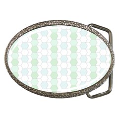 Allover Graphic Soft Aqua Belt Buckle (oval) by ImpressiveMoments