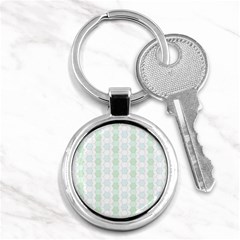 Allover Graphic Soft Aqua Key Chain (round)