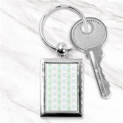 Allover Graphic Soft Aqua Key Chain (rectangle)